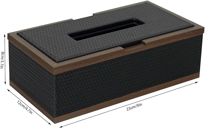 Stylish Tissue Box Walnut Tissue Box High-End Tissue Box Cover and Rectangular Tissue Box Holder for Bathroom Kitchen Office Desk Dressers Modern Tissue Box (Color : Gray) (White)
