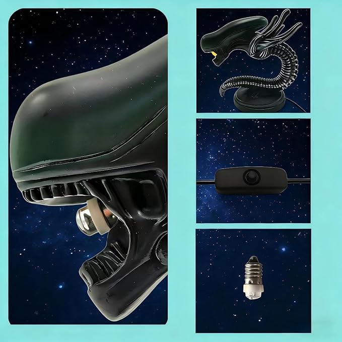 Xenomorph Alien Table Lamp LED Night Light Black Desk Lamp USB Mini Lamp, Sci-Fi Themed Lamp, Children's Anime Lamp, Holiday Gift 2026 Holiday New Children's Room Desktop Decoration Lamp