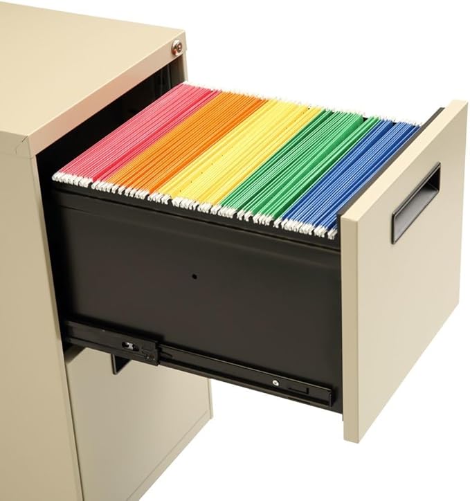 Alera PAFFPY Two-Drawer Metal Pedestal File, 14 7/8w x 19-1/8d x 27-3/4h, Putty