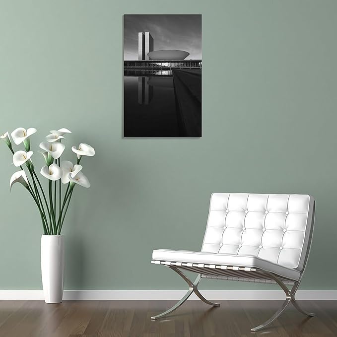 Poster, Canvas Painting, Office Decoration, Architectural Art Frame-style-2 20x30inch(50x75cm)