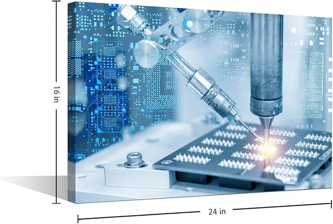 TUMOVO Wall Decor for Bedroom Machine Pictures Soldering Machine Canvas Prints Wall Art Canvas Artwork Wall Decor 1 Piece Wall Art Bathroom Decor Wall Art Canvas Frame Hanging Decor, 16" x24"