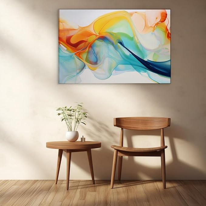 Wall Art for Office. Vibrant Explosion Of Swirling Colors, A Dynamic Fusion Of Passion And Tranquility Large Wall Art, Canvas Wall Arts, Wall Art Decor, Office Wall. Size: 130x86 cm (51x34 inch)