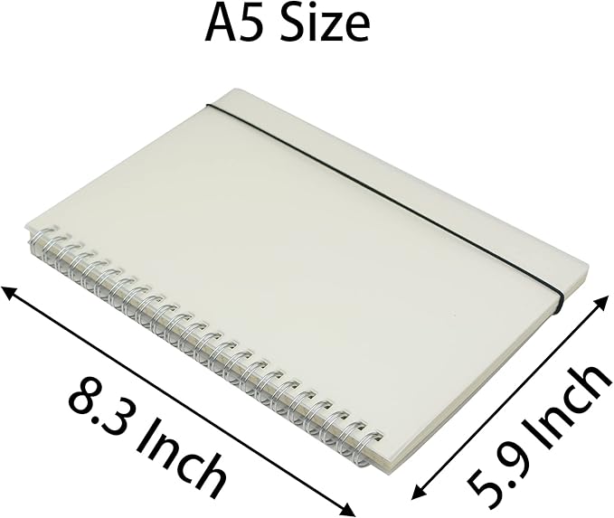 Yansanido Spiral Notebook, 3 Pcs A5 Thick Plastic Translucent Frosting Hardcover Dot Paper 80 Sheets -160 Pages Journals for Study and Notes (A5 5.7" x 8.3"-Dot Grid 3pcs)