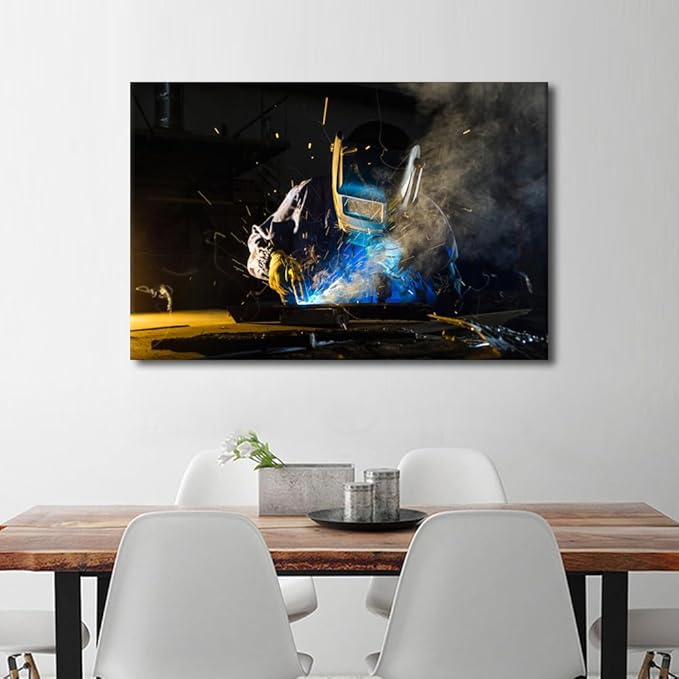 1 Pieces Wall Art Machine Tools Art Prints Canvas Artwork Large Wall Art Framed Wall Art Bathroom Wall Art Modern Home Decor Welding Pictures for Living Room Wall Decoration, 24" x36"