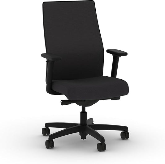 HON Ignition 2.0 Mid Back Task Chair, Spectrum Mesh, Advanced Synchro-Tilt Control, Office Chair with Lumbar Support, Height and Width Adjustable Arms, Black Frame, Onyx