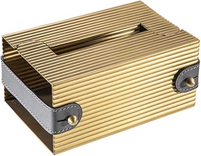 Stylish Tissue Box Car Tissue Box Rectangle Napkin Box Holders and Modern Desktop Decoration for Bathroom Vanity Countertops Offices Gift Modern Tissue Box (Color : Gold, Size : Large) (Gold Large)