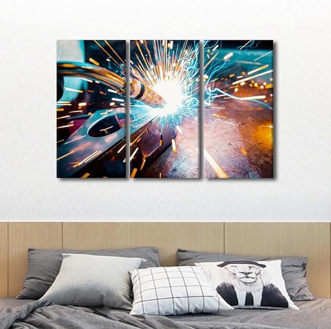 Welding Pictures for Bedroom Wall Decor Canvas Painting Wall Art 3 Piece Wall Art Modern Artwork for Walls Framed Art Wall Decor Family Wall Decor Canvas Art Posters & Prints, 42x28 Inch