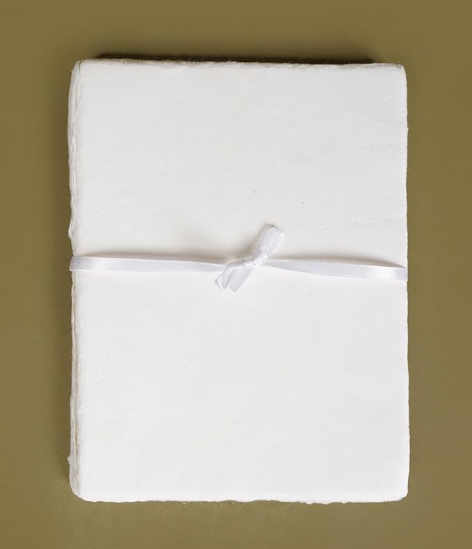 8x6” Blank White Cardstock Paper – Set of 25 Flat Cards for DIY Invitations, Greeting Cards, Notes & Table Cards – Heavyweight Printer Paper for Writing, Stamping, Painting & Drawing