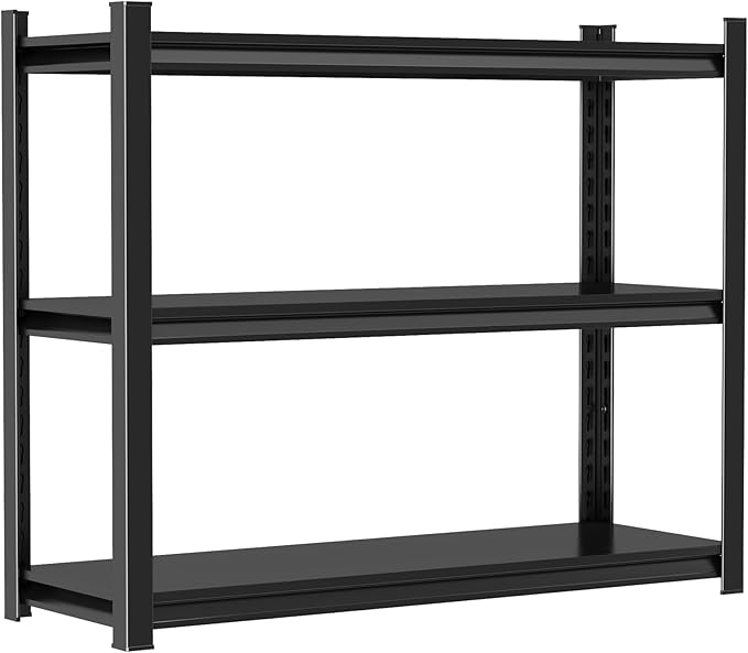 3-Tier Bookshelf for Small Spaces - Industrial Metal Frame, Black Finish - Bedroom/Living Room/Kitchen/Balcony Book & Display Shelf
