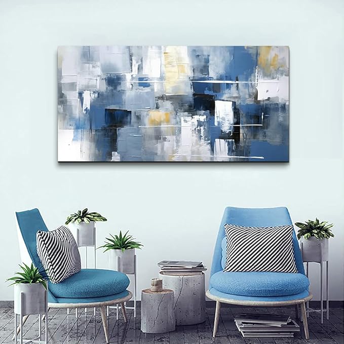 Lapremoly Large Wall Decorations for Living Room - Framed Canvas Art for Office Bedroom - Minimalism Abstract Ink Painting Prints - Home Decor Mural Artwork 30 X 60 in