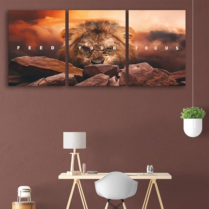 Inspirational Quotes Poster Framed Wall Art Motivational Canvas Painting Print Picture Wall Art Canvas Modern 3 Panels Canvas Prints Artwork for Home Office Decor Ready to Hang - 36" W x 16" H
