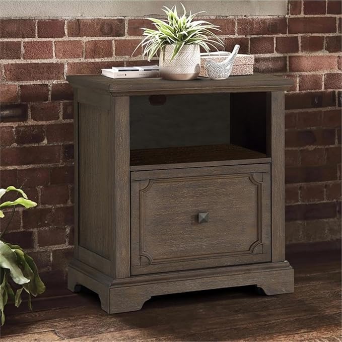 Homelegance Lateral File Cabinet with Casters, Antique Gray