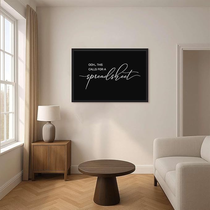 Framed Funny Office Quote Poster Canvas Print Art Modern Minimalist Wall Art Painting Pictures Wall Decor for Home Decor Office Apartment (Black Framed,24L x36W)
