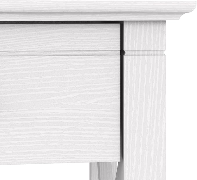 Bush Home Key West 60W Modern Farmhouse L Shaped Desk in Pure White Oak, 60-Inch Corner Computer Table for Home Office Workspace