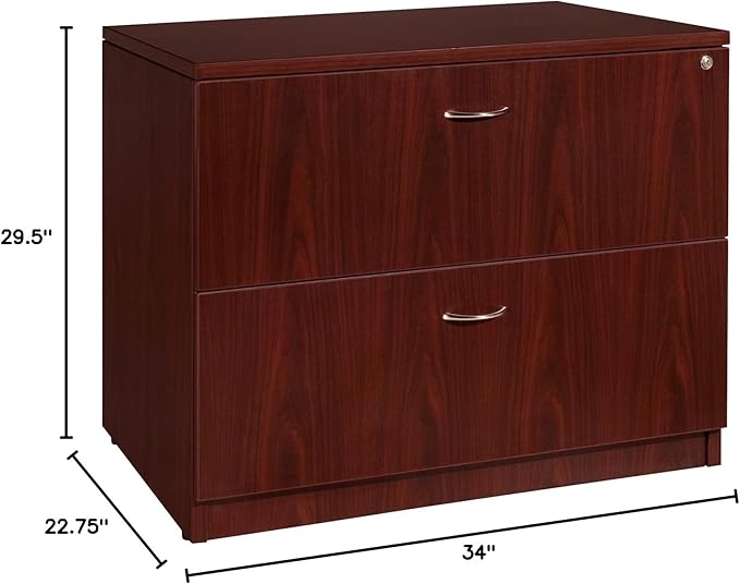 Lorell 69399 Lateral File, Anti-tip, 35-Inch x22-Inch x29-1/2-Inch, Mahogany