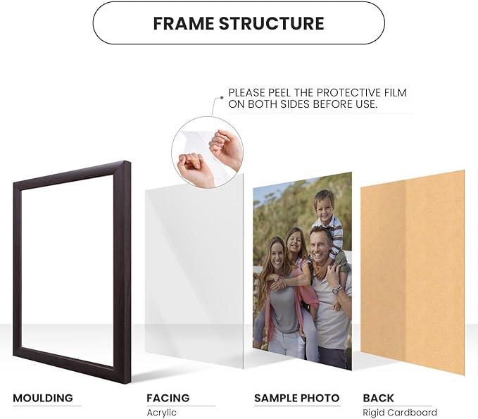 Craig Frames American Barn, 16x19 Picture Frame, Faux Barnwood, Brown Oak