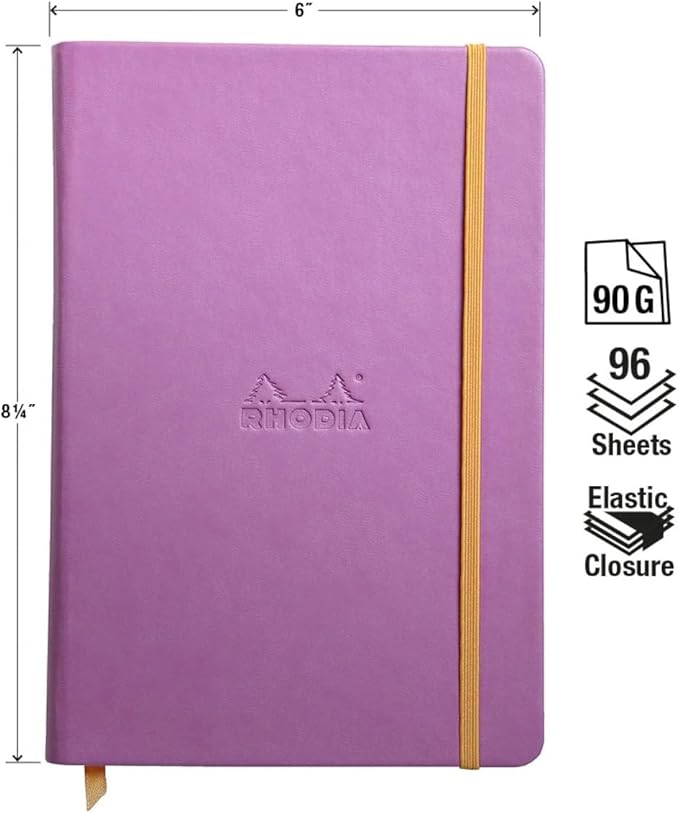 Rhodia Rhodiarama Webnotebook - Lined 96 Sheets - 5 1/2 x 8 1/4 - Purple Cover
