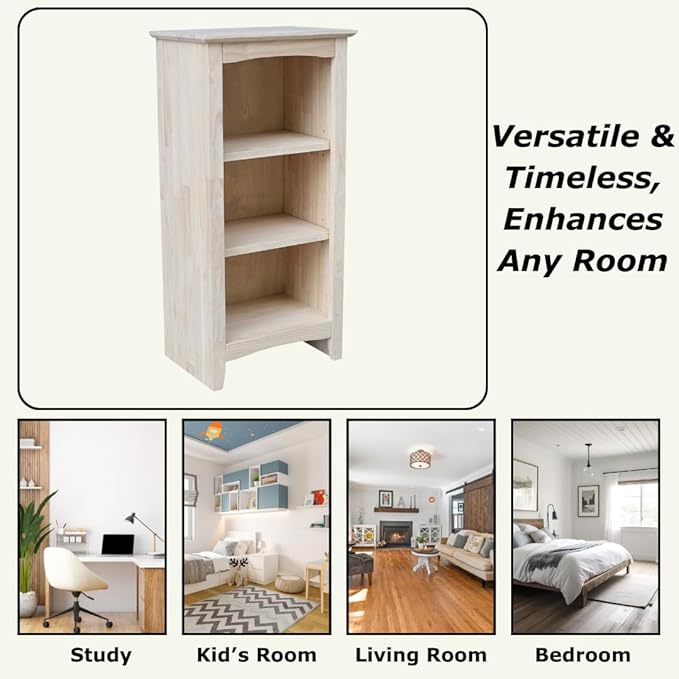 Solid Wood Shaker Bookcase - 36" H
