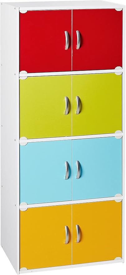 Hodedah Bookcase, 4 Shelf, Rainbow