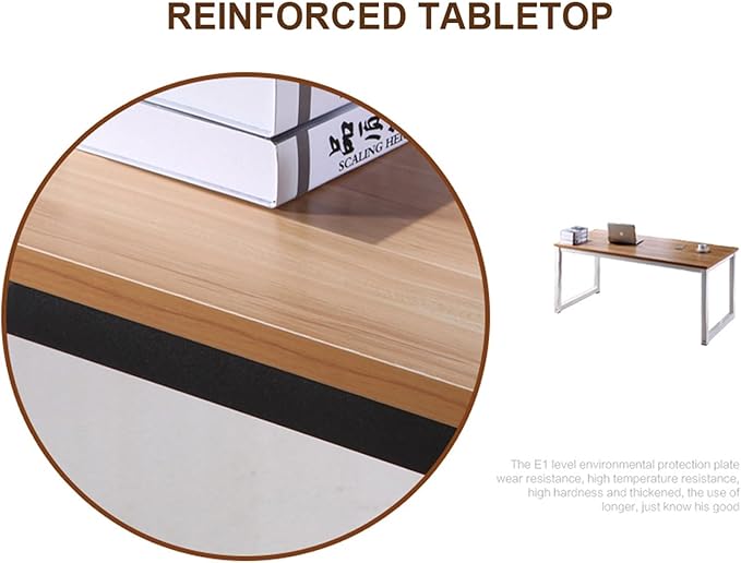 Modern Simple Computer Desk Gaming Writing Work from Home Study Desk Large Legroom,Sturdy Metal Frame,Home Office Desk for Bedroom,for Writing,Executive,Study,Work(D1,55 L x 19.7" W(140x50cm))