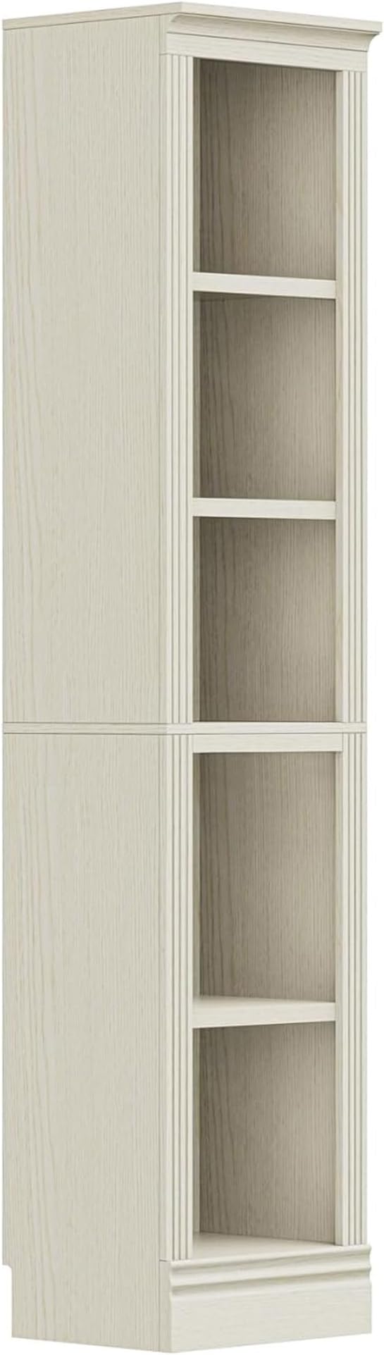 JAHRSTIM Halston Narrow Bookcase, Adjustable Storage Open Display Shelving Unit for Home and Office Space, 15.75”L x 13.78”W x 72.8”H, Cream
