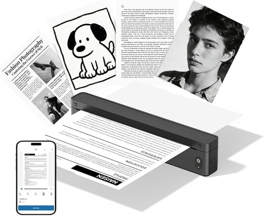 CHIVALZ A10a Thermal Printer for Phone Laptop Inkless Portable Printer, Portable Printers Wireless for Office Home School, Mobile Printer for Travel,Support 8.5'' X 11'' & A4 Thermal Paper