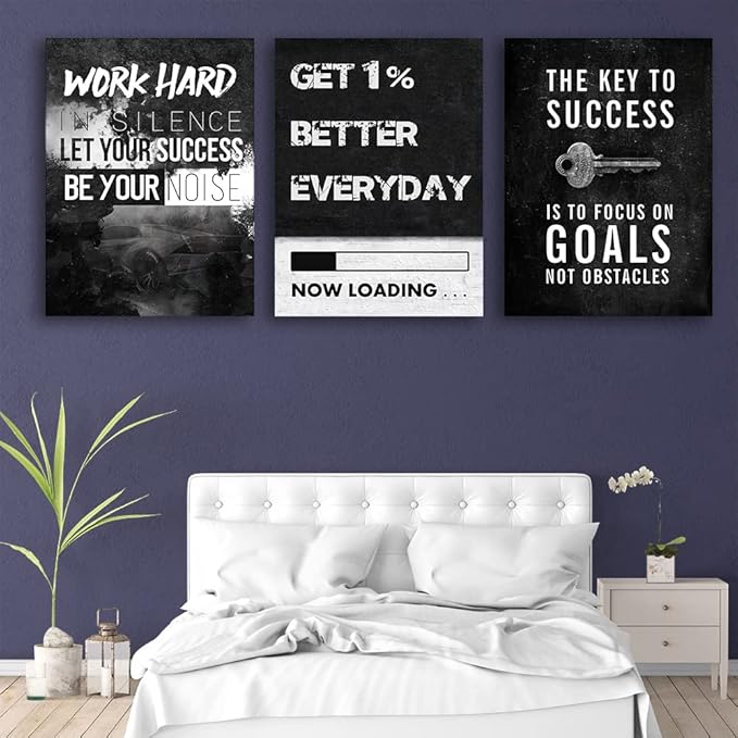Inspirational Quotes Canvas Art - Motivational Wall Decor - Office & Home - Framed
