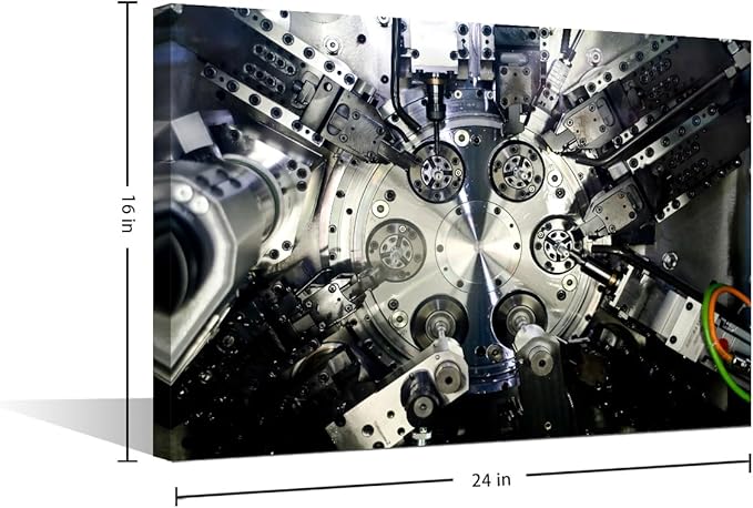 Machine Tools Wall Art CNC Machine Tool Art Prints Canvas Painting Wall Art Framed Art Wall Decor Office Living Room Wall Decor Artwork for Home Walls Modern Home Decoration, 16" x24"