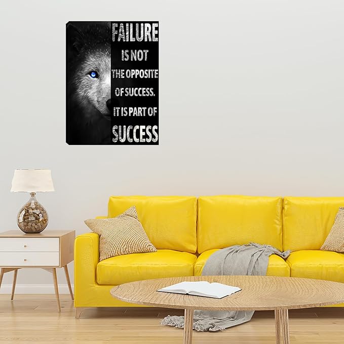 Inspiration Wall Art Black Office Motivational Canvas Wall Decor Success Posters Prints Entrepreneur Quote Wall Picture Paintings Artwork Home Bedroom Framed Ready to Hang 12"x16"