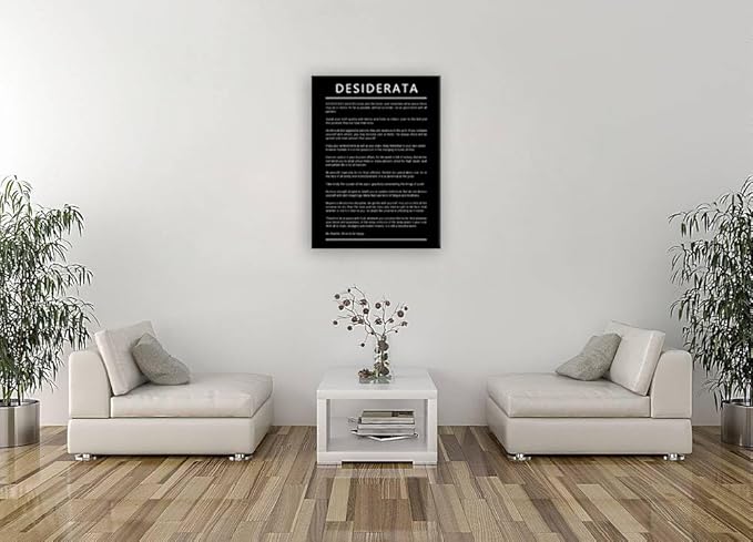 Desiderata Motivational Canvas Wall Art for Office Entrepreneur Quotes Inspirational Posters Picture Prints Canvas Modern Home Decor Painting Artwork Stretched and Framed Ready to Hang [30''W x 40''H]