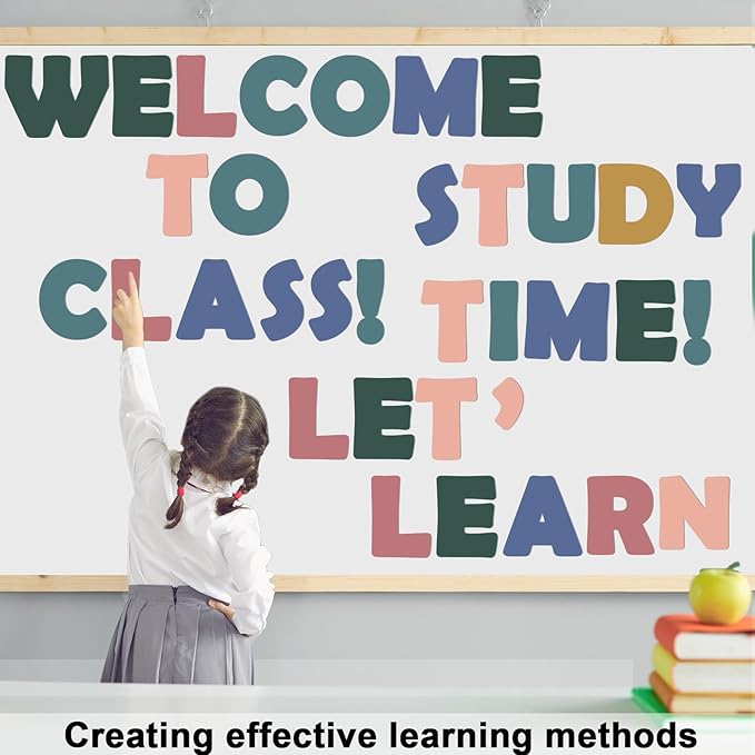 150 PCS Large 6" Font Bulletin Board Letters and Punctuation Set, Colorful Wild Classroom Alphabet Cutout for Bulletin Board Display Home School, A Great Helper to Inspire Students' Learning