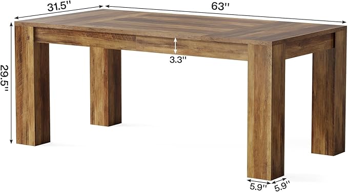 Tribesigns 63-Inch Executive Desk, Large Office Computer Desk, Simple Workstation Writing Table Study Table for Home Office, Rustic Brown