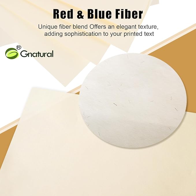 75% Cotton 25% Linen Business Paper, 500 Sheets 8.5"x11" Resume Ivory, 85gsm Won't Get Wet (Low Starch)