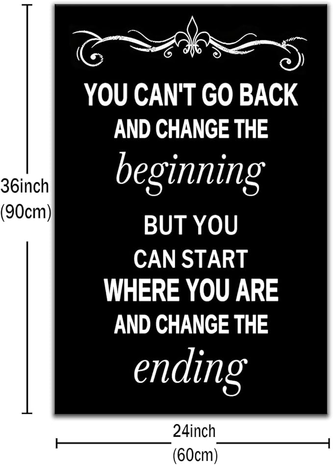 Inspirational Office Poster Wall Art Motivational Success Quotes Print on Canvas Home Decor Picture Painting Artwork for Living Room Workplace Wall Decoration Stretched and Framed [24''Wx36''H]