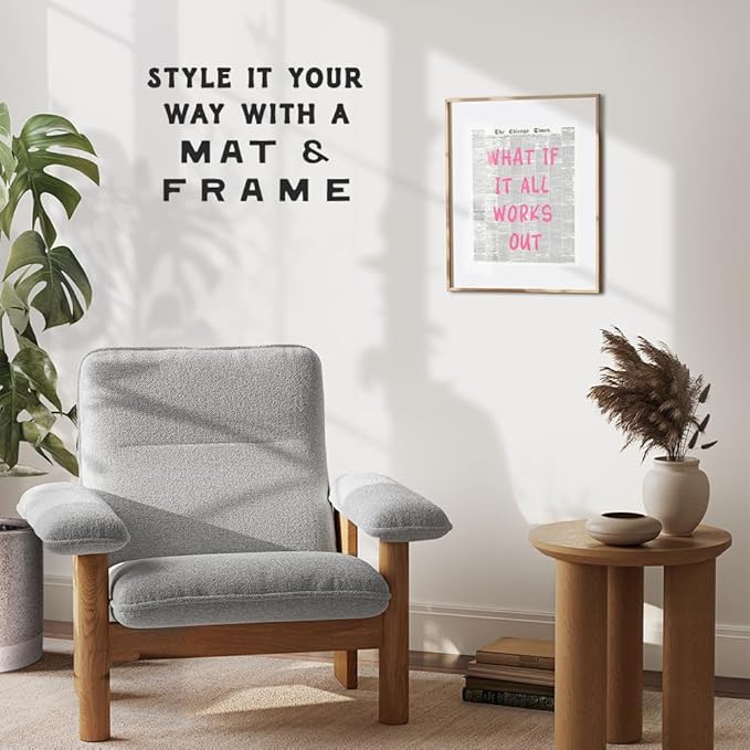 Positive Affirmations Wall Decor - CUTE TRENDY Aesthetic Wall Art - Inspirational quote Office Decor for Women - Newspaper Wall Art Unique Living room Bedroom Art Print - Motivational Quotes
