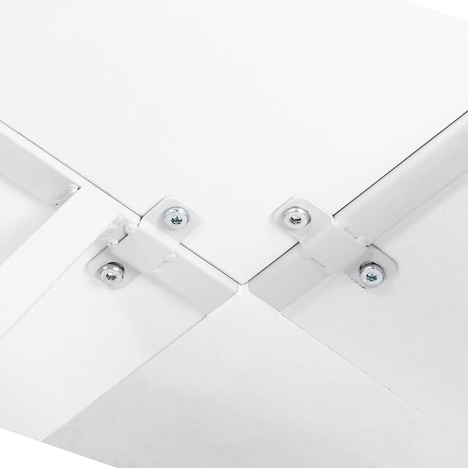 SUPER DEAL L-Shaped Corner Desk Computer Gaming Desk - Modern Home PC Table Office Writing Workstation, White