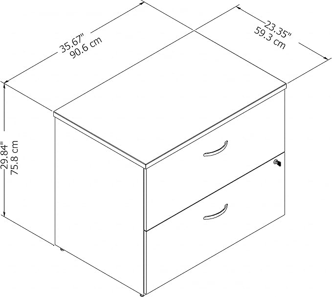 Bush Business Furniture Easy Office 2 Drawer Lateral File Cabinet - Assembled, Pure White