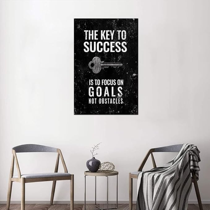 Yatsen Bridge Abstract Creative Inspiring Wall Art for Office Home Wall Decor HD Print Success Key Positive Sayings Gift Choice for Men and Women Dinning Room Kitchen Decor Ready to Hang-24x36 inches