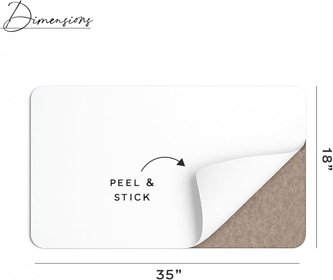 Orelle Felt Bulletin Board | 35 x 18” | Foldable Peel and Stick Felt Board for Wall | Alternative Cork Board for Office, Message Board, Kids Art Display | Mocha