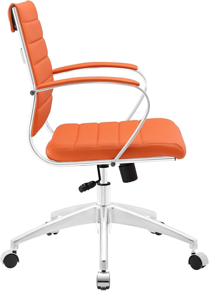 Modway Jive Ribbed, Mid Back Office Chair, Orange
