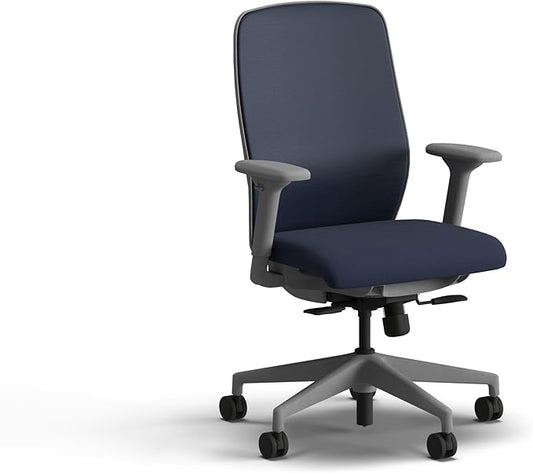 HON Nucleus Task Chair, Spectrum Mesh, Standard Synchro-Tilt Control, Office Chair with Lumbar Support, Height and Width Adjustable Arms, Titanium Frame, Blueberry