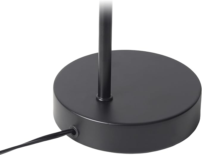 Simple Designs LD1079-BLK 16" Sleek Essentials Metal Looped Desk Task Lamp with Adjustable Shade, for Office, Desk, Nightstand, Dorm, Black