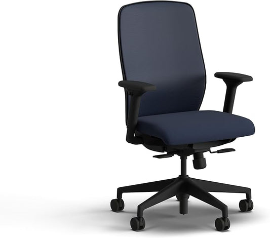 HON Nucleus Task Chair, Spectrum Mesh, Standard Synchro-Tilt Control, Office Chair with Lumbar Support, Height and Width Adjustable Arms, Black Frame, Blueberry