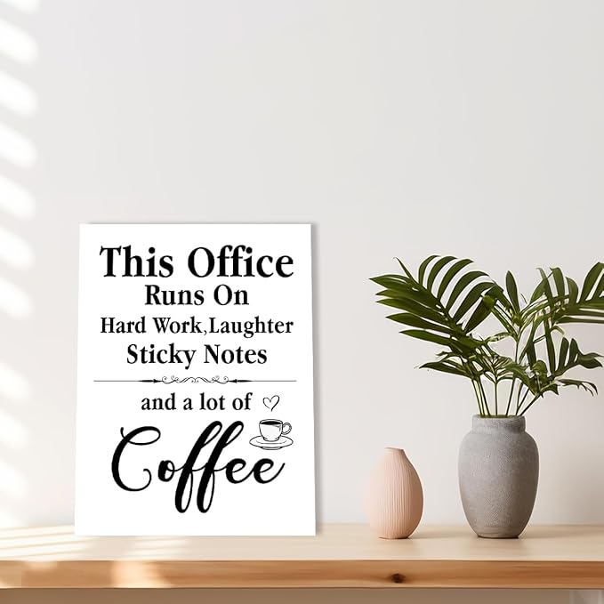 Funny Office Quote In This Office Runs On Hard Work Wall Art Canvas Framed for Workplace Wall Decor 28