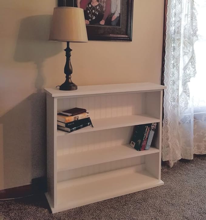 Sawdust City Solid Wood Small Bookcase/Bookshelf / 3-Tier (Old - Black)