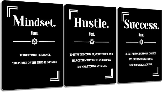 Inspirational Poster Wall Art for Office Success Motivational Quotes Printed on Canvas Inspiring Painting Artwork for Modern Home Living Room Workplace Wall Picture Ready to Hang [60''Wx28''H]