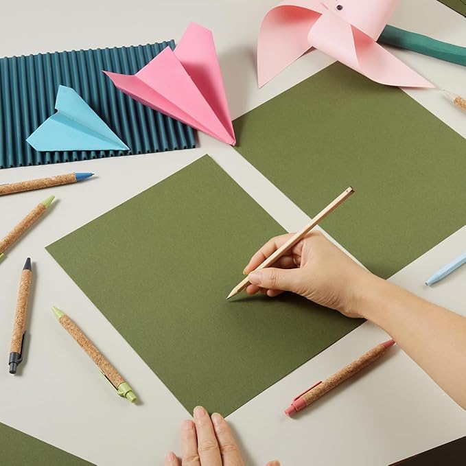 30 sheets Cardstock Paper 8 1/2 x 11 Inches for Crafts and Invitations (Olive Green)