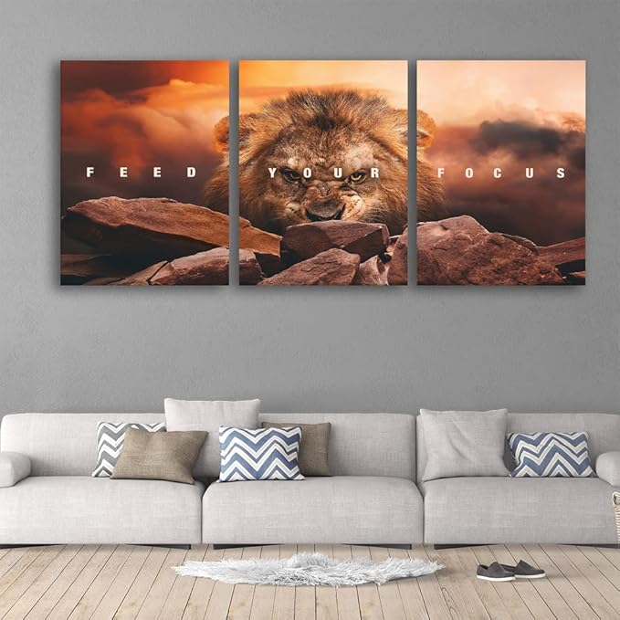 Inspirational Canvas Wall Art 3 Panels Motivational Canvas Wall Painting Hustle Quotes Poster Office Poster Painting Prints Picture Wall Decor for Home Living Room Bedroom Decor Framed Ready to Hang