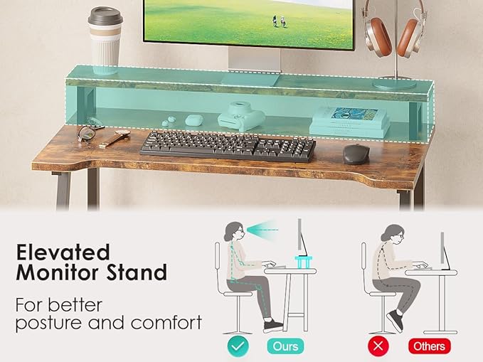 ALISENED 31.5 Inch Small Office Desk with Storage, Small Desk for Small Spaces, Compact Home Office Desk, Mini Study Desk for Bedroom, Brown