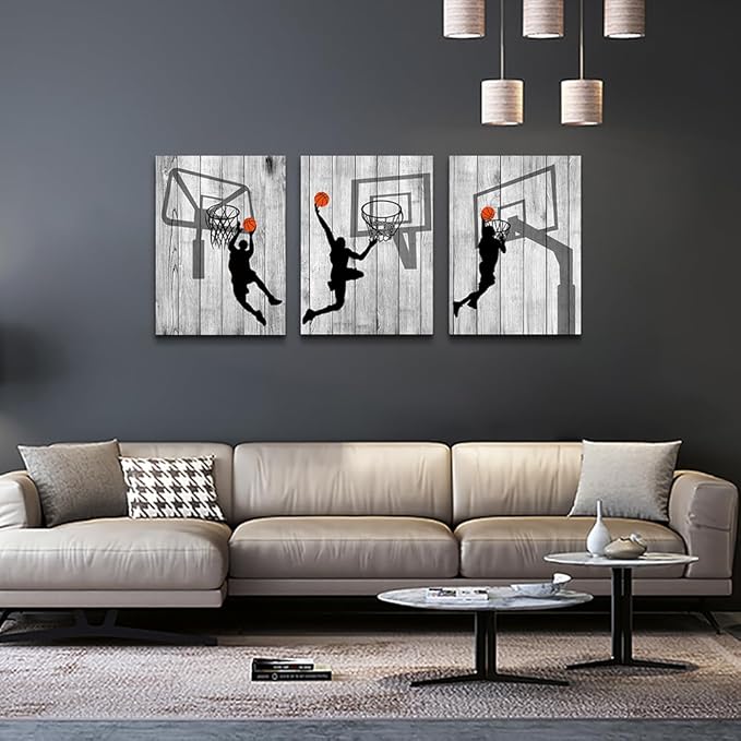 DZRWUBHS Large Canvas Wall Art For Living Room, Boy Bedroom, Office - Black And White Wall Pictures, Prints - Artwork - Modern Home Decorations - 3 Piece